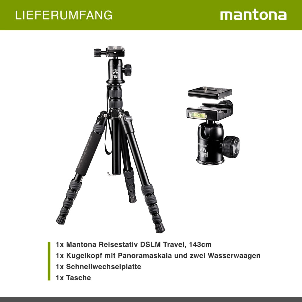 Mantona DSLM Travel treppiede da viaggio nero