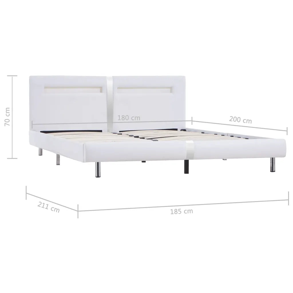Giroletto con LED senza Materasso Bianco 180x200 cm 280855