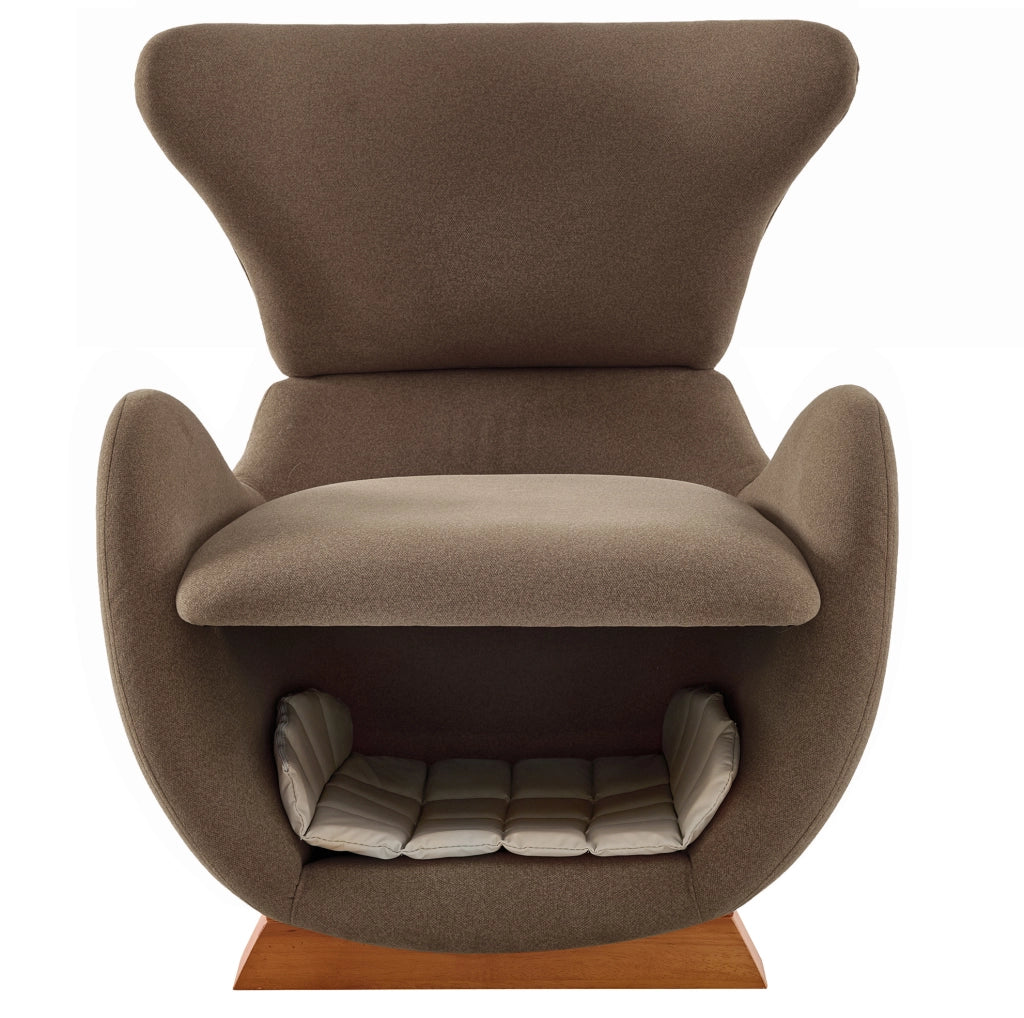 Poltrona lounge design con cuccia integrata per animali; 66 cm in tessuto marrone e legno