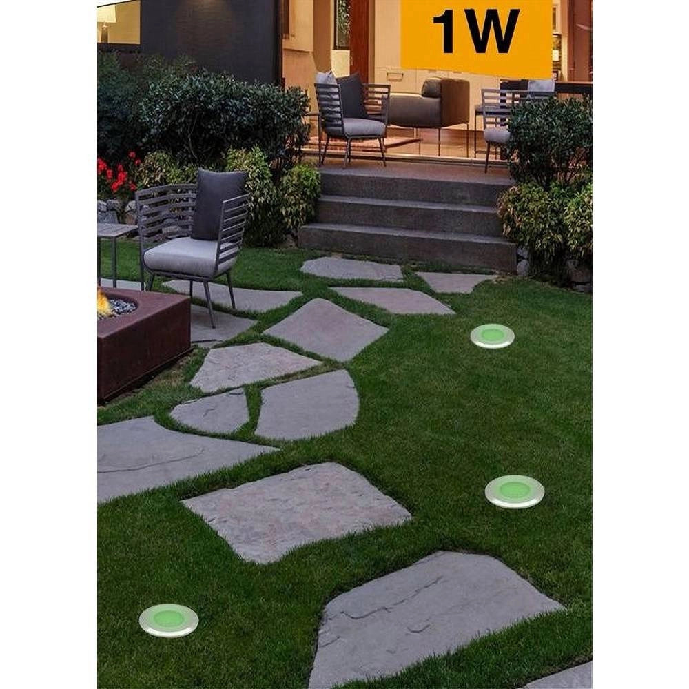 Trade Shop - Faretto Incasso Segnapasso 12v 1 Watt Luce 6500k 3000k 4000k Verde Blu Ip68 Es41 -
