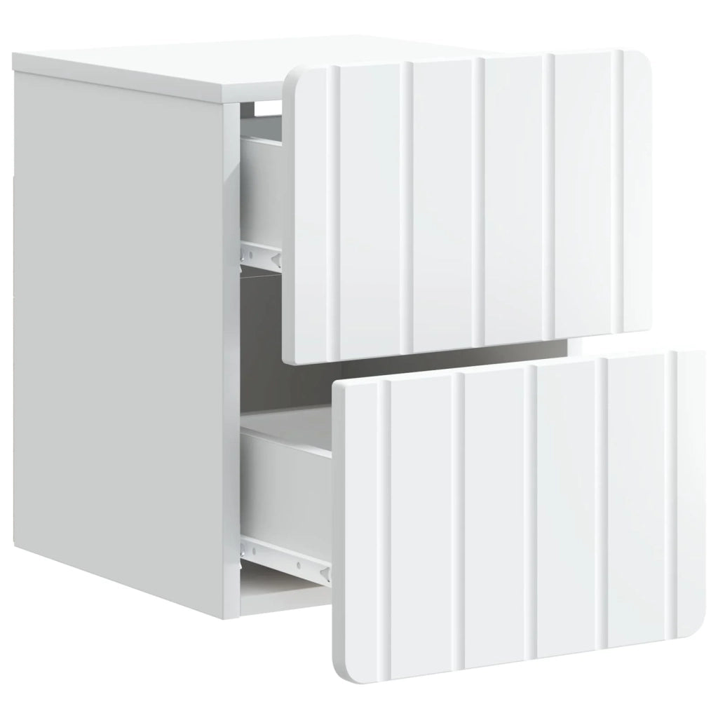 Mobiletto da notte a muro 2 pcs Bianco 33 x 34,5 x 43 cm 898296