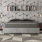 Letto matrimoniale contenitore 160x200 cemento Nuamo