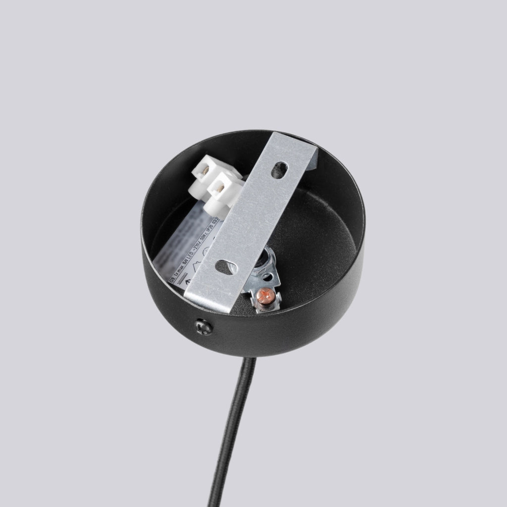 Lampadario moderno nero 6 luci sfere vetro G9 SFERA