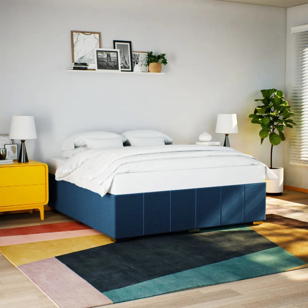 Giroletto senza Materasso Blu 200x200 cm in Tessuto 3284866