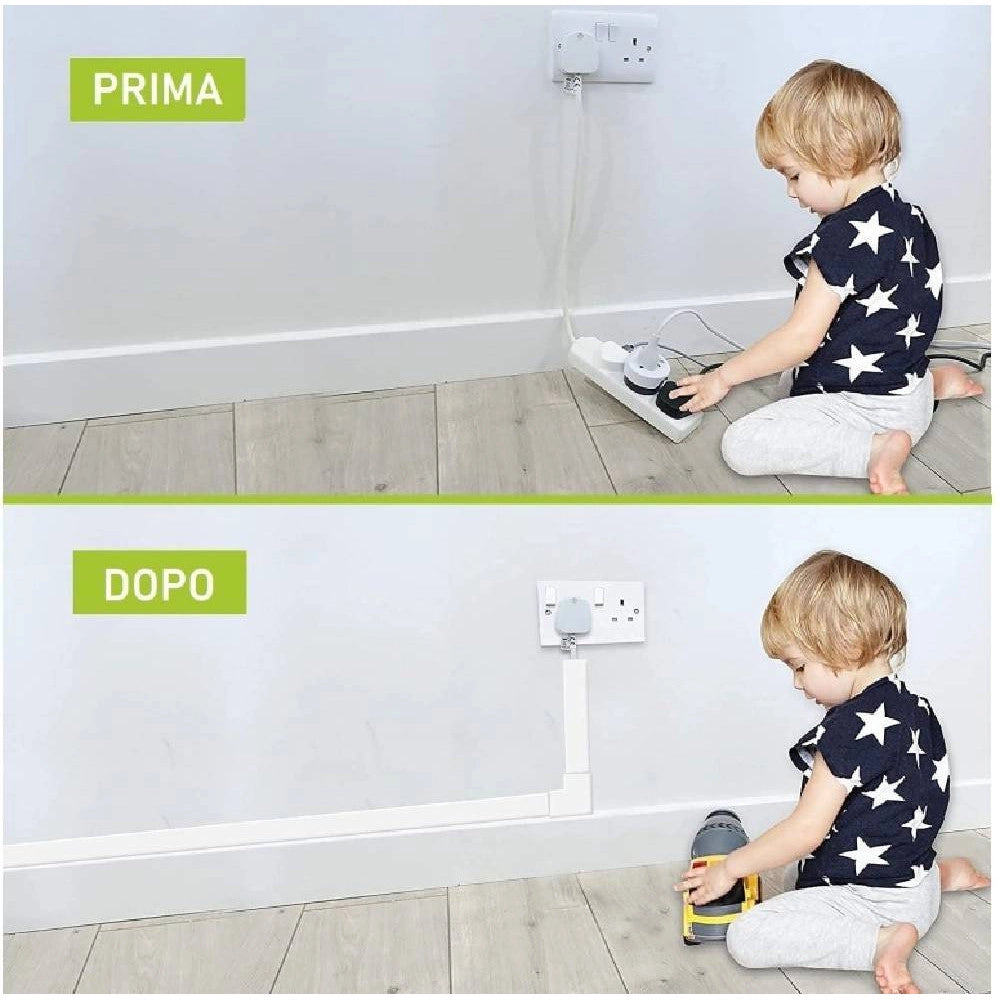 Trade Shop - Set 2 Canalina Cavi Elettrica Passacavi Plastica Ct2 2 Mt 40x40mm Bianco 5624040 -