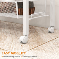 Carrello da Cucina 3 Livelli 58x18,5x87 cm in Truciolato e Acciaio Bianco