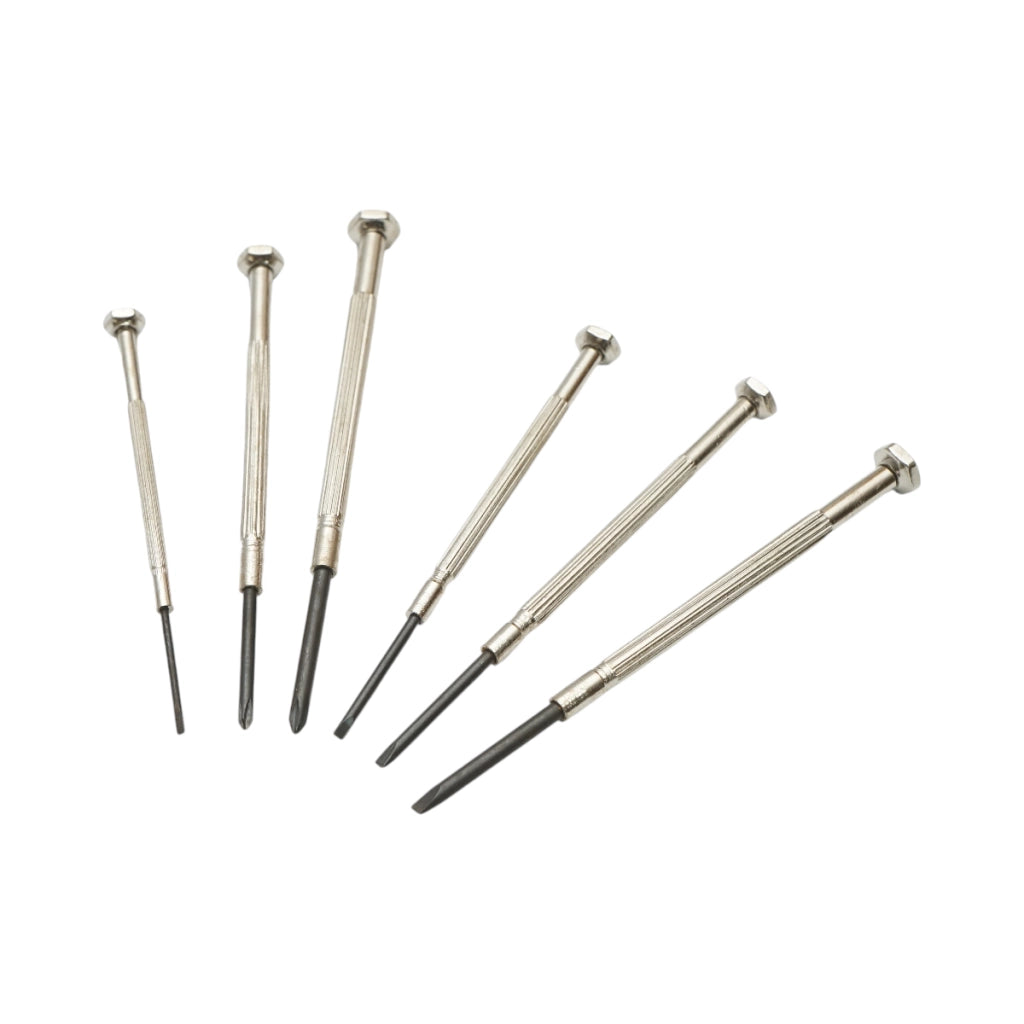 Set di 6 cacciaviti di precisione con punta magnetica, a taglio e a croce, professionali in acciaio Cr-V Crownman