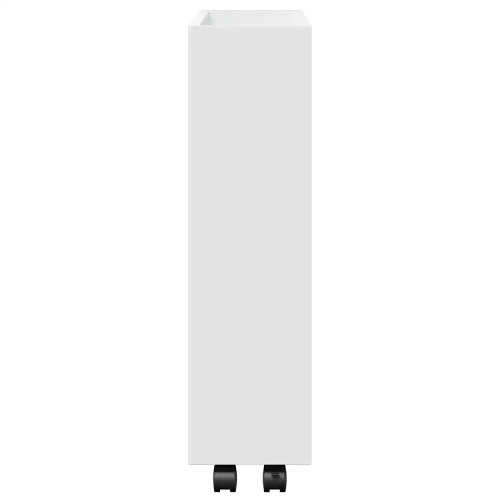 Carrello portaoggetti stretto a 3 ripiani bianco in legno ingegnerizzato 855241