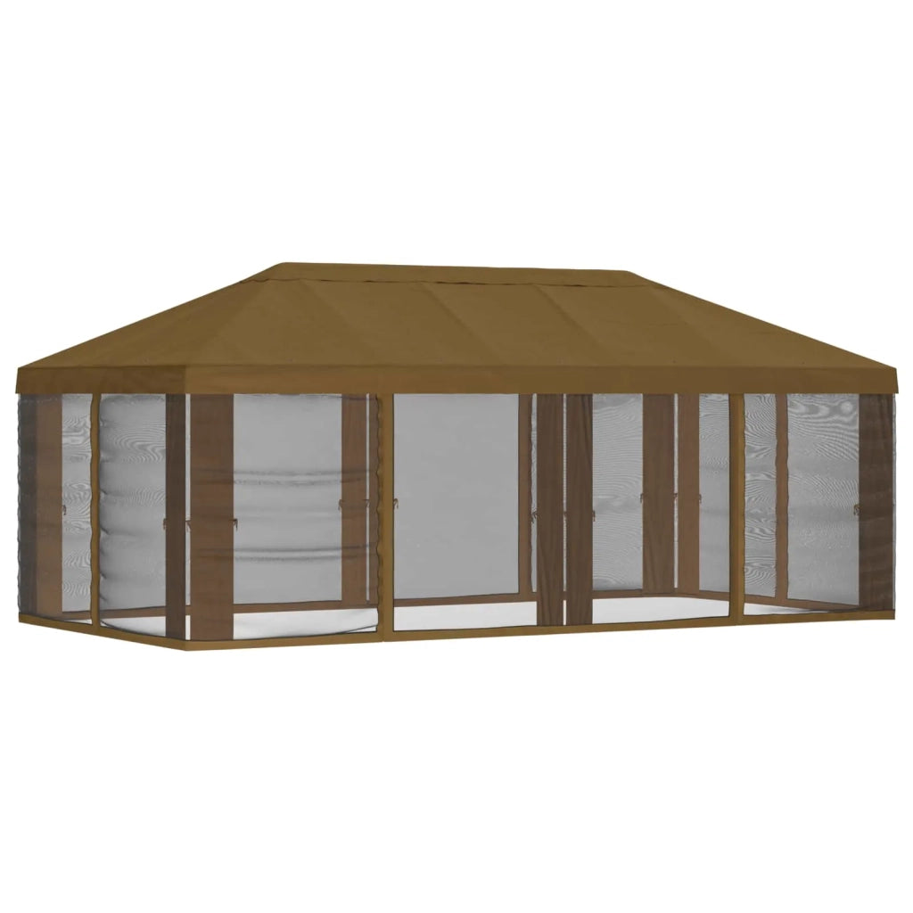 Copertura Gazebo con Pareti Laterali Tortora 600,5 x 300,5 cm 900440