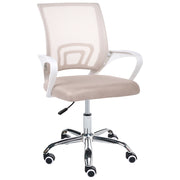Sedia girevole da ufficio con schienale reclinabile regolabile in altezza beige moderna ufficio in casa
