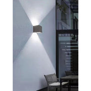 Trade Shop - Applique Da Parete 22watt Grigio Per Esterno Doppia Emissione Luminosa Ip65 Es66 - -bianco Freddo      -