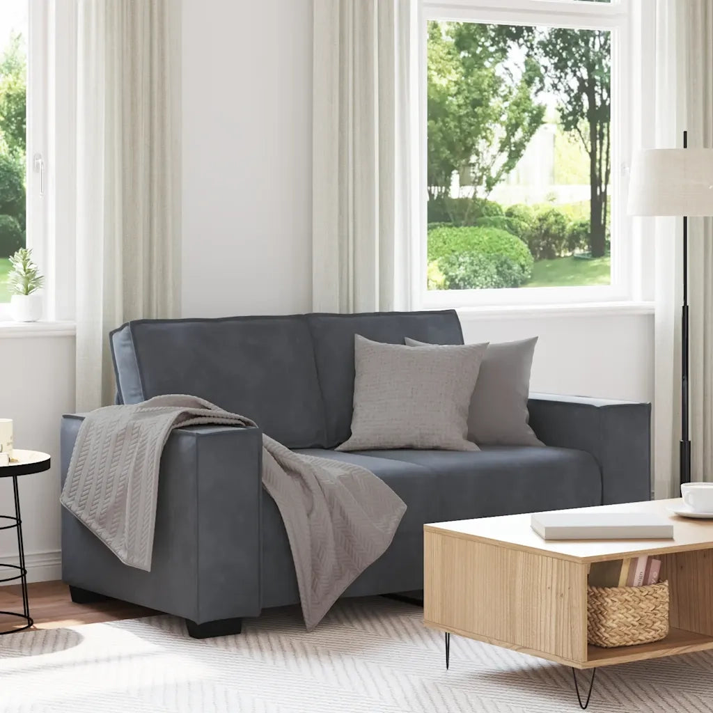 Divano | Divano da soggiorno | Sofa a 2 Posti grigio scuro 160x78x84 cm in Velluto