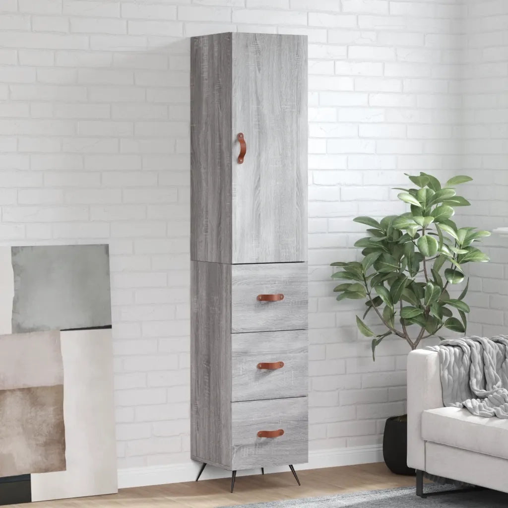 Credenza Grigio Sonoma 34,5x34x180 cm in Legno Multistratocod mxl 101691