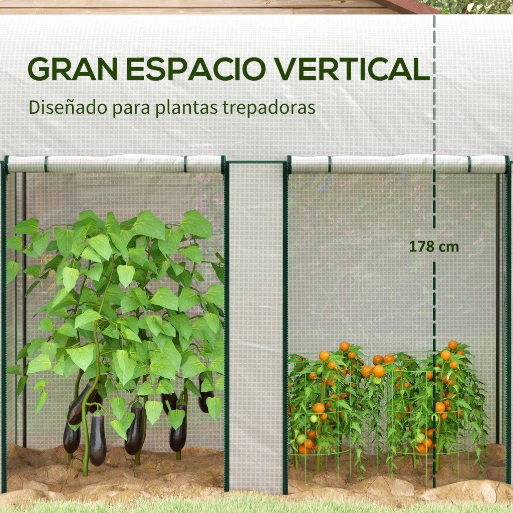 Serra da Giardino con Doppia Porta ¨C zephmum ¨C 200x100x178 cm Bianco