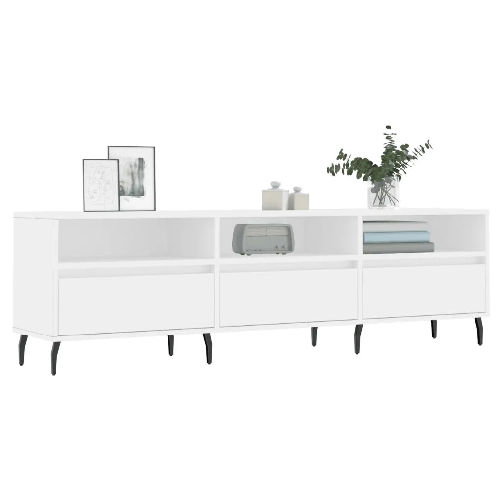 Mobile Porta TV-Credenza TV Bianco 150x30x44,5 cm in Legno Multistrato