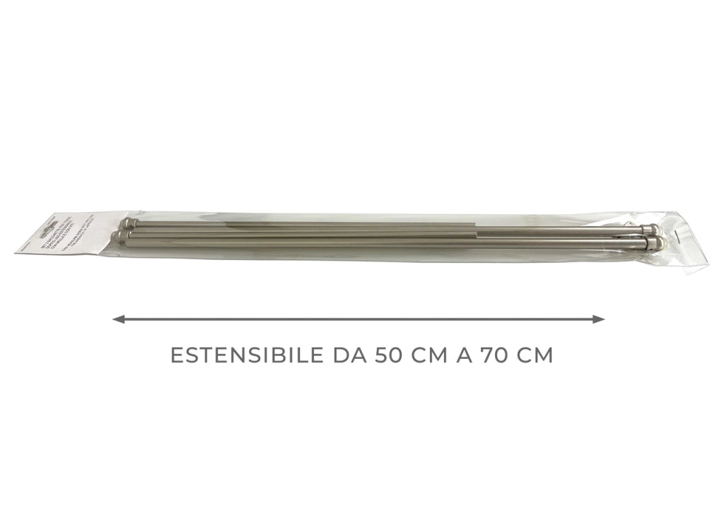 Bacchette Tende A Pressione Bastone Tenda Estensibile Astina Con Molla - 50-70 - Nickel