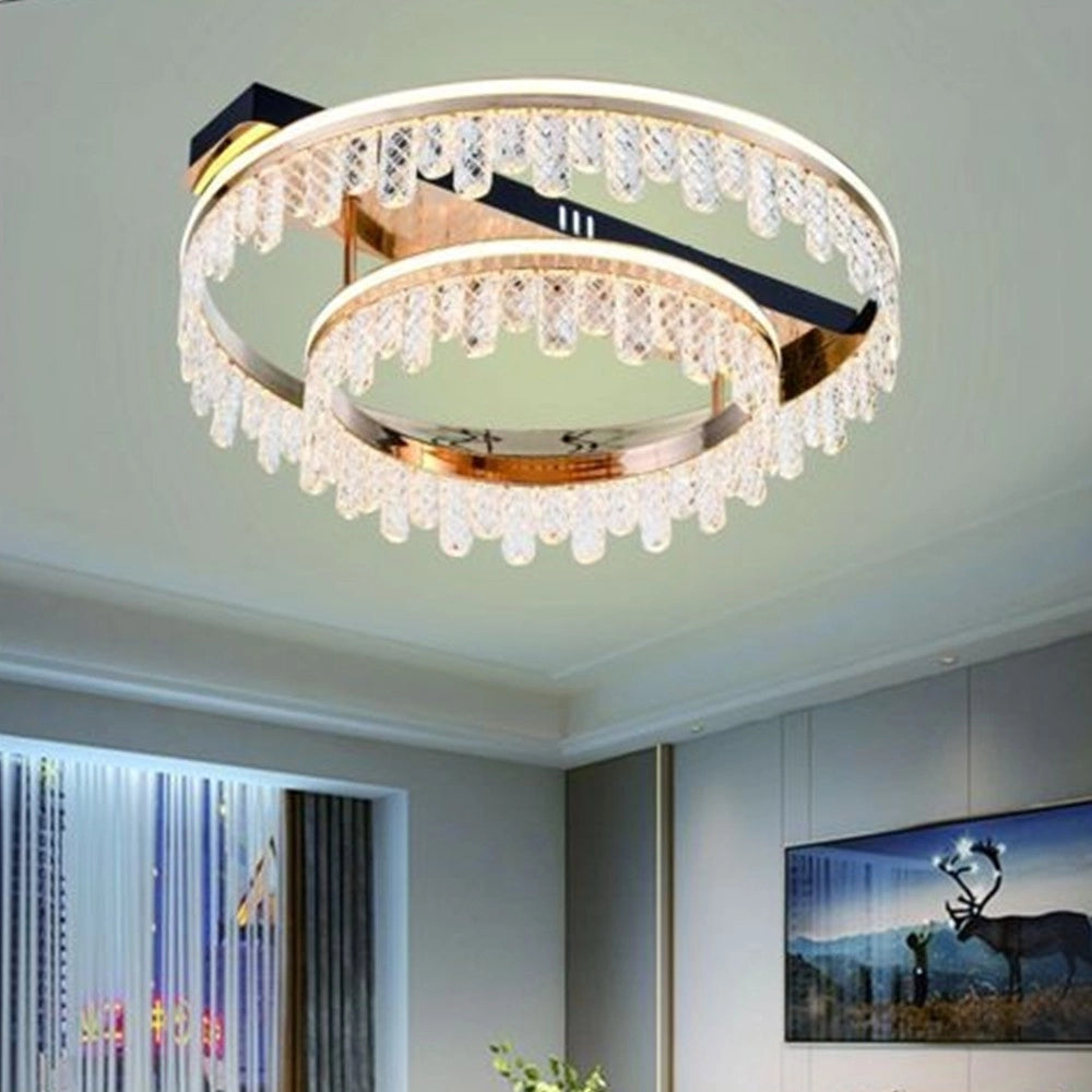 Trade Shop - Plafoniera Lampadario Da Soffitto Led Dorata 72 W 3 Colorazioni Di Luce Pn-30-3c -