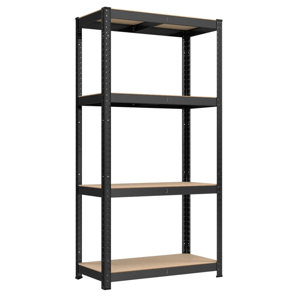Scaffalatura per carichi pesanti a 4 ripiani unità di stoccaggio in acciaio scaffalatura per garage a montaggio rapido per cassette degli attrezzi capacità 520 kg 40 x 80 x 160 cm nero 12_0005562