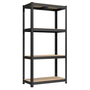 Scaffalatura per carichi pesanti a 4 ripiani unità di stoccaggio in acciaio scaffalatura per garage a montaggio rapido per cassette degli attrezzi capacità 520 kg 40 x 80 x 160 cm nero 12_0005562