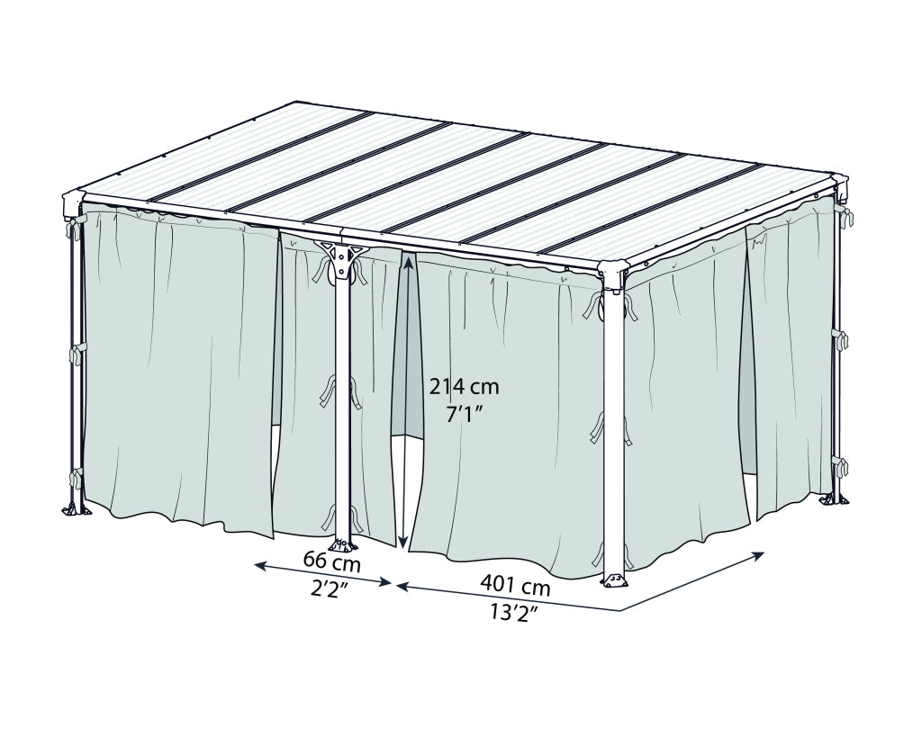 Set Di Tende Per Gazebo Martinique 4.7X2.2 m