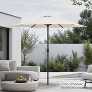 Parasol With Aluminum Pole 270x246 Cm Sand White