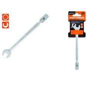 Trade Shop - Chiave Combinata 9 Mm Fissa E A Bussola Poligonale Con Snodo Cromo Vanadio 97557 -