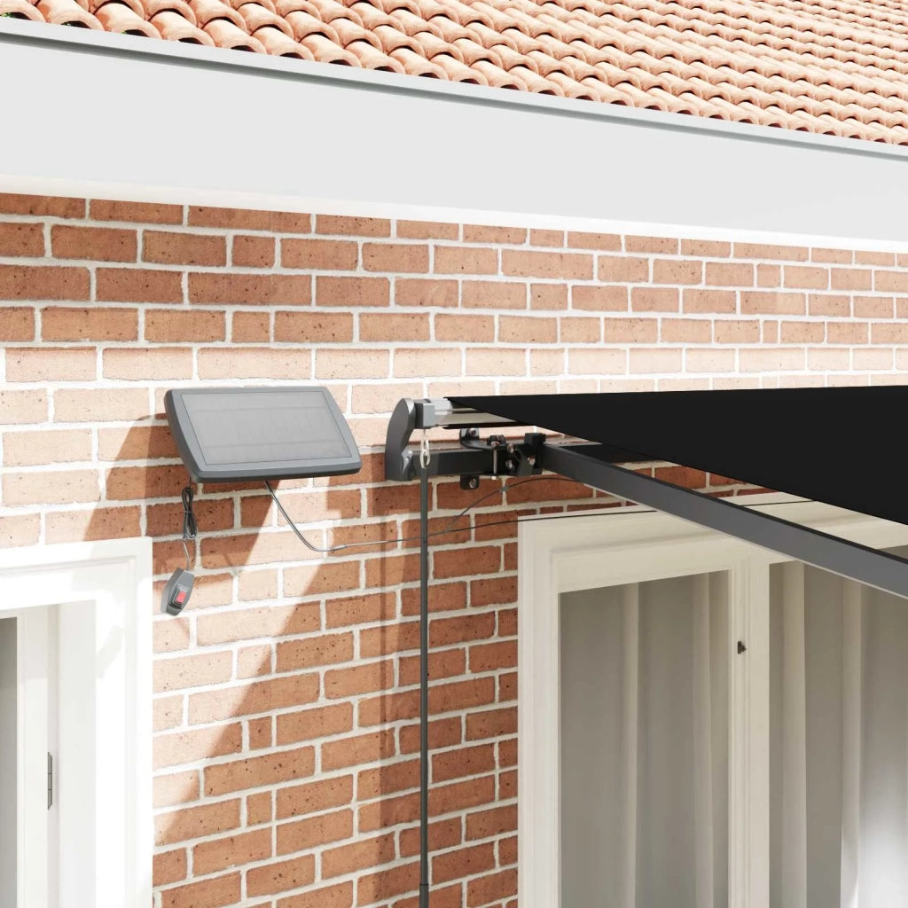 Tenda retrattile-Tenda parasole per balcone Nero 350 x 250 cm Tessuto 331115