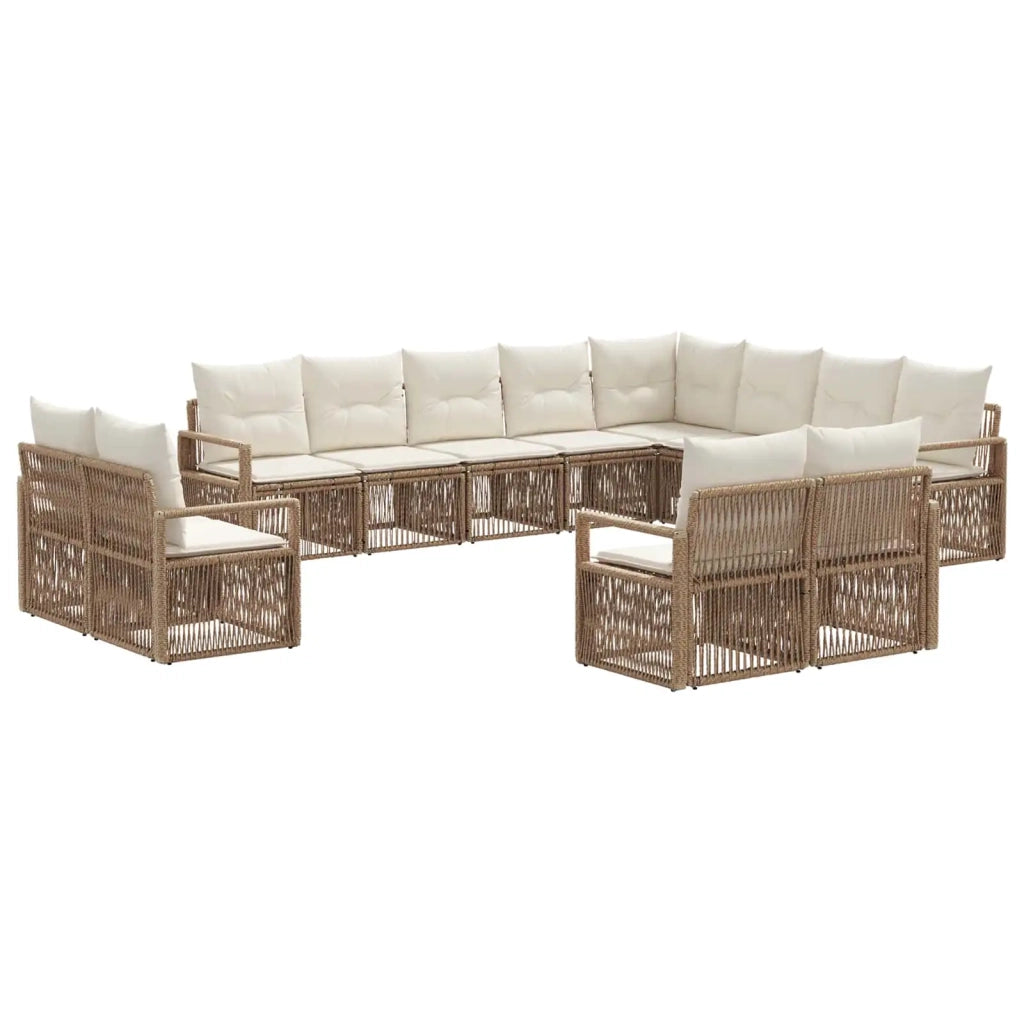 Set Divano da Giardino 12 pcs Beige polyrattan 3435888
