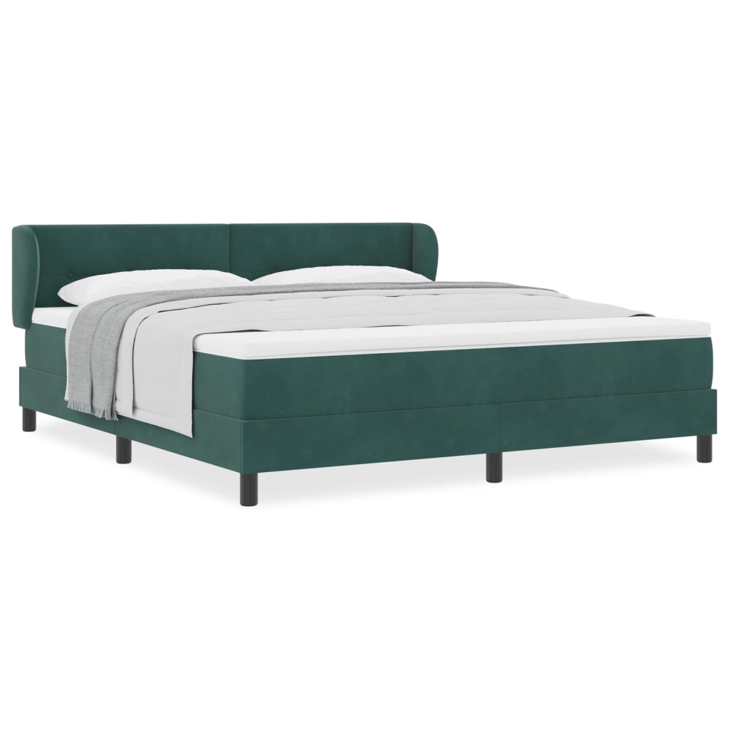 Letto a molle vitaXL con materasso verde scuro 180x200 cm in velluto