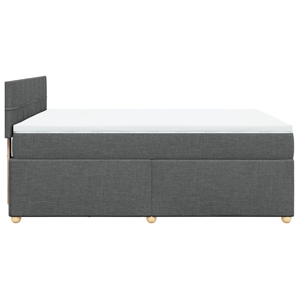 Giroletto a Molle con Materasso Grigio Scuro 140x190 cm Tessuto