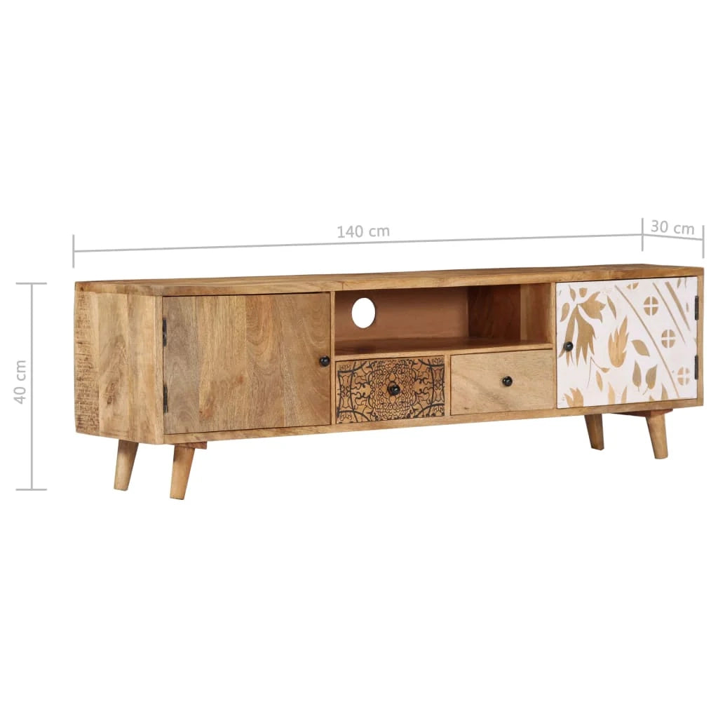 Mobile porta TV/credenza di design pratico 140 cm in legno massello di mango 2502072