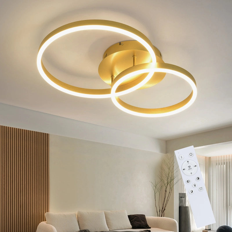 ZMH Lampada da soffitto plafoniera LED dorata dimmerabile 46W telecomando per camera letto soggiorno sala pranzo