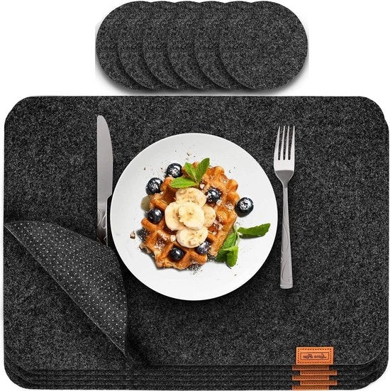Set di tazze da asciugare in velluto con sottopiede in vetro - Set di 12 - Tazza da asciugare 44 x 32 cm - Tazza da asciugare in velluto con sottopiede in velluto - Set di tazze da asciugare in velluto