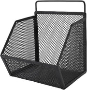 Attacco alla parete in metallo - Sostegno appeso - Cucina Bagno - Installazione adesiva - 13x10x15 cm - Nero