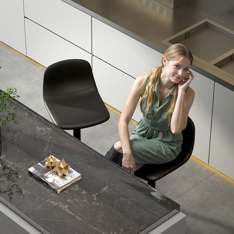 SGABELLO BAR Set da 2 pezzi Altezza regolabile 58-78 cm Nero