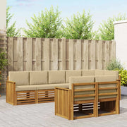 Set divani 8 pcs Naturale e Beige Legno di Acacia Massello 3375008