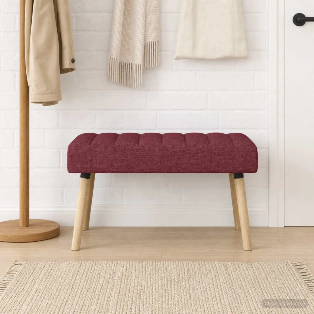 Panchina trapuntata a canale Rosso Vino 80 x 40 x 46 cm Tessuto 42038476
