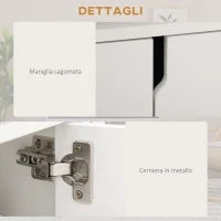 Mobile Porta TV Fino a 42" con Armadietto e Ripiani Aperti in Legno, 120x30x41cm