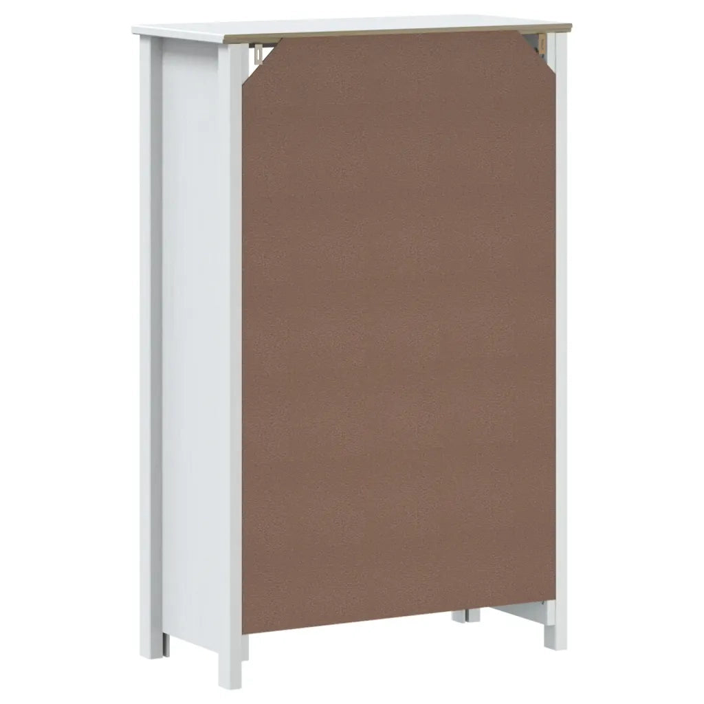 Mobile da Bagno BERG Bianco 69,5x34x110 cm Legno Massello Pino 358546