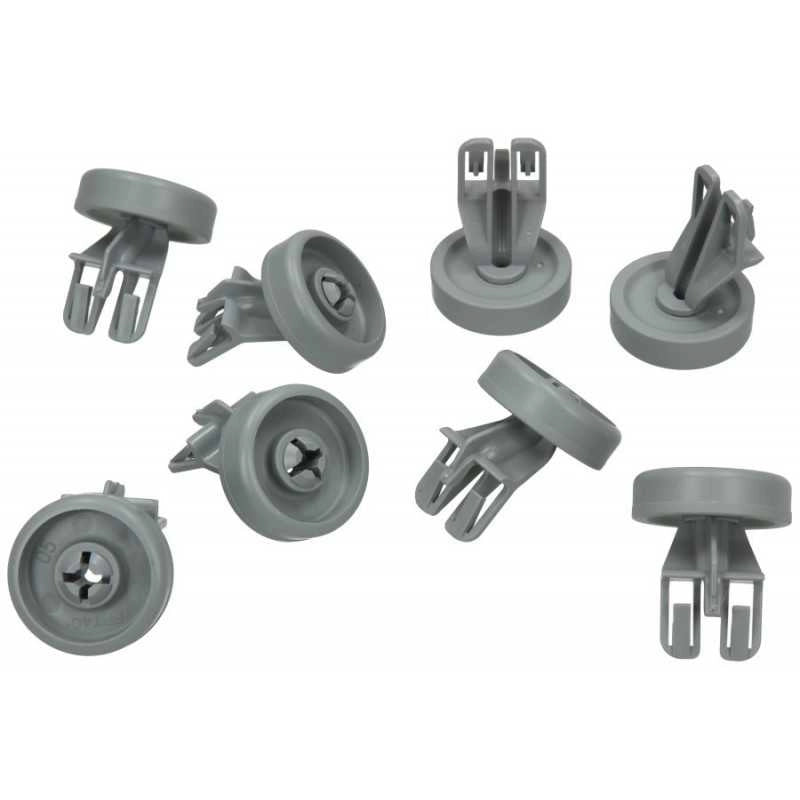 KIT 8PZ RUOTE CON SUPPORTO CESTO LAVASTOVIGLIE WHIRLPOOL IGNIS - Whirlpool Ariston Hotpoint
