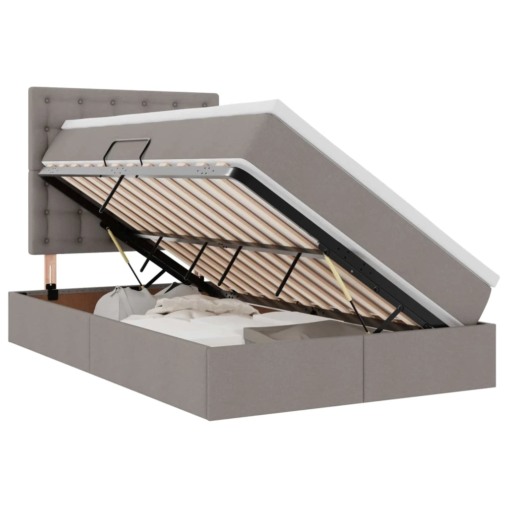 Letto con contenitore LED e materasso Tortora 120 x 200 cm