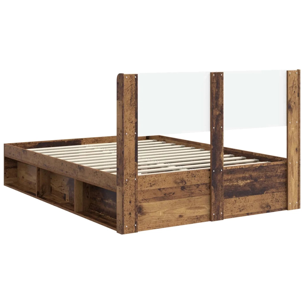 Struttura del letto con stoccaggio e testata Legno antico 3414201