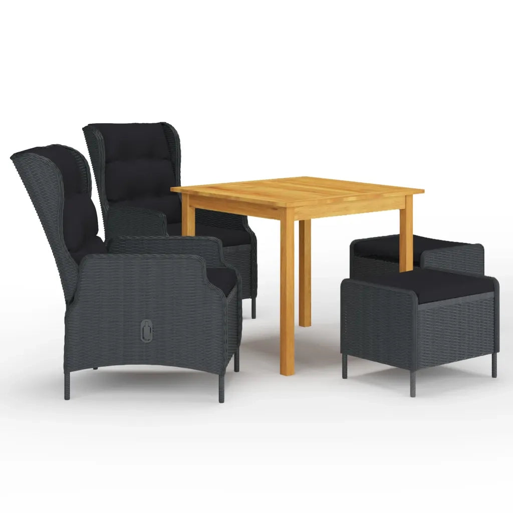Set Mobili da Pranzo per Giardino 5 pz Grigio Scuro cod mxl 42235