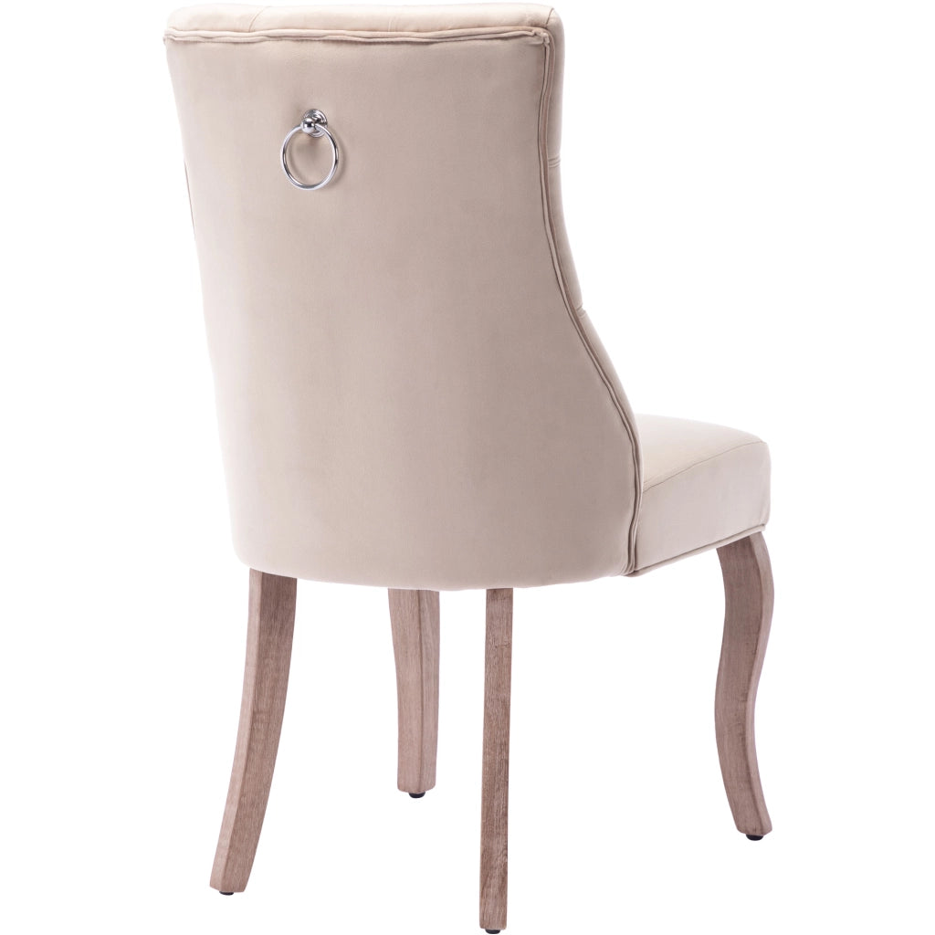 SEDIA da pranzo in velluto beige 97x51x47 cm, schienale alto, Set da 4 pezzi