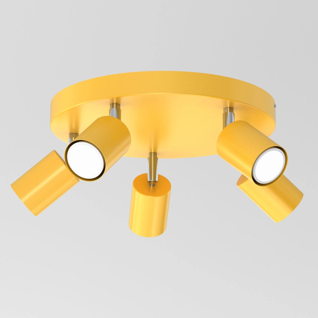 Lampada da soffitto Fun 5xGU10 gialla in metallo Luminex