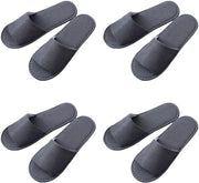 Set di pantofolle per hotel da 4 paia - Pantofolle da buttare - Grigio - Tessuto Zenmai - Tacco EVA - Leggero e confortevole