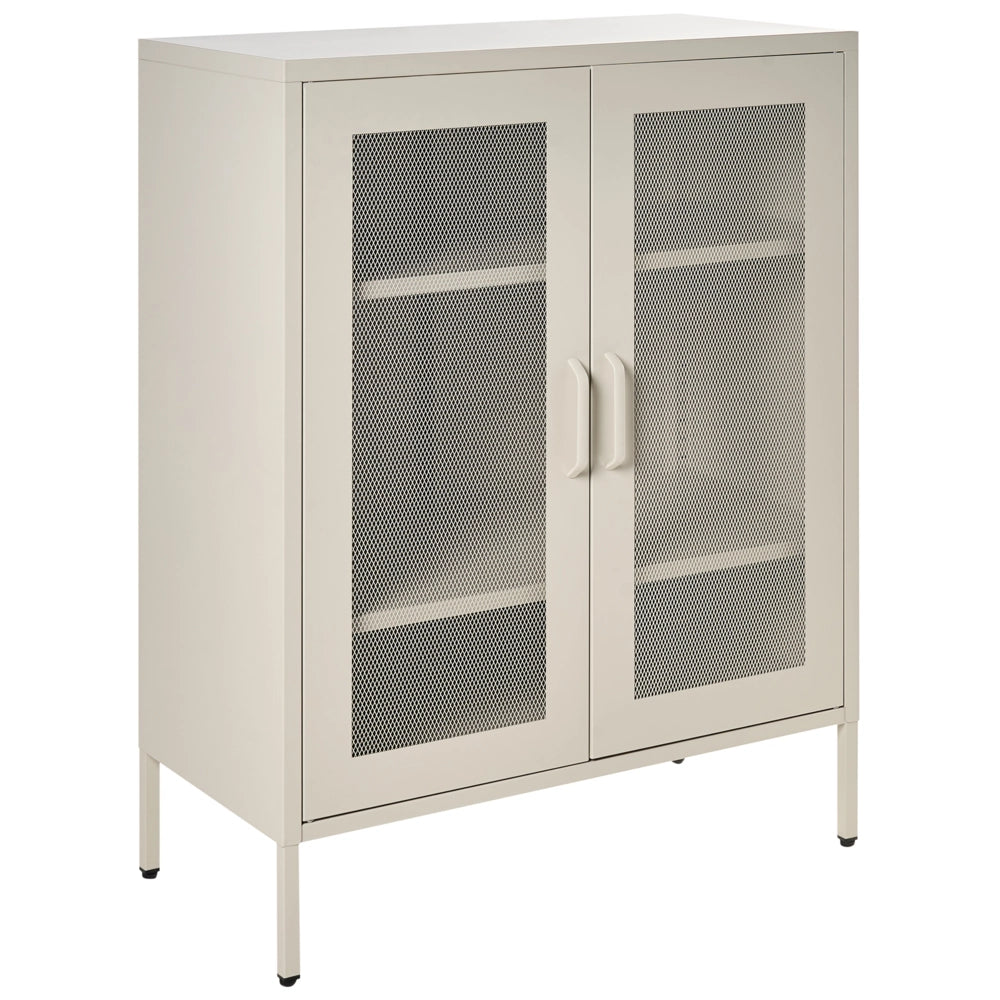 Mobile da ufficio beige in metallo con 2 ante serrature e chiavi design industriale arredamento per ufficio domestico