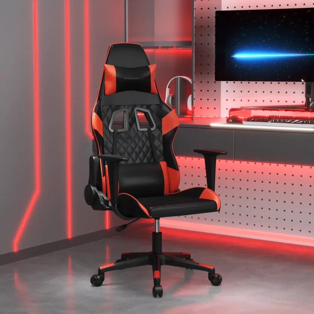 Sedia da Gaming | Sedia da e-sports Nera e Rossa in Similpelle