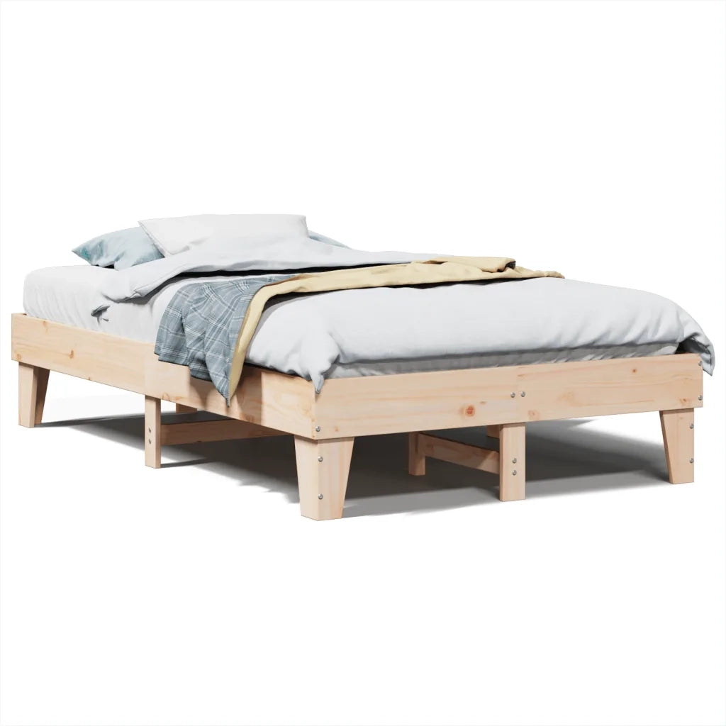 vidaXL Letto senza Materasso 135x190 cm in Legno Massello di Pino