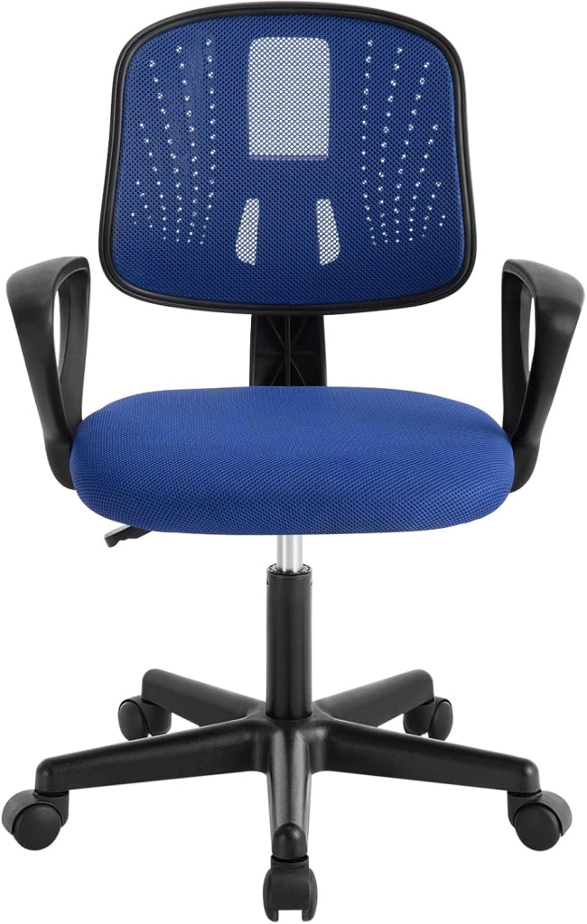 Sedia da Scrivania per Bambini, Sedia da Studio Girevole, Sedie Ergonomica con Ruote, Tessuto a Rete Traspirante, Sgabello Girevole con Schienale Regolabile Automaticamente, Blu, K0005BS